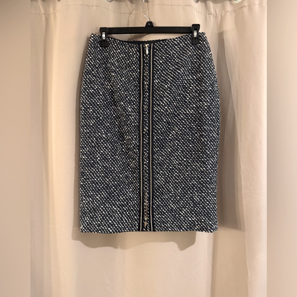 Doncaster Elegant Blue  and White Tweed Skirt
